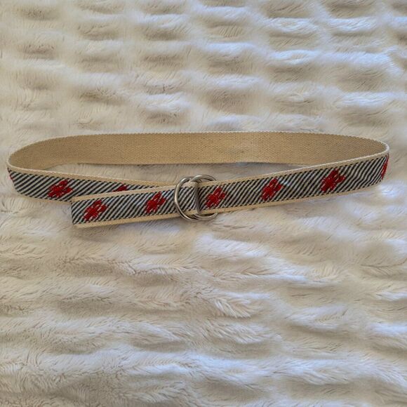 J.Crew Blue and White Striped Lobster Ribbon Belt - Picture 4 of 4